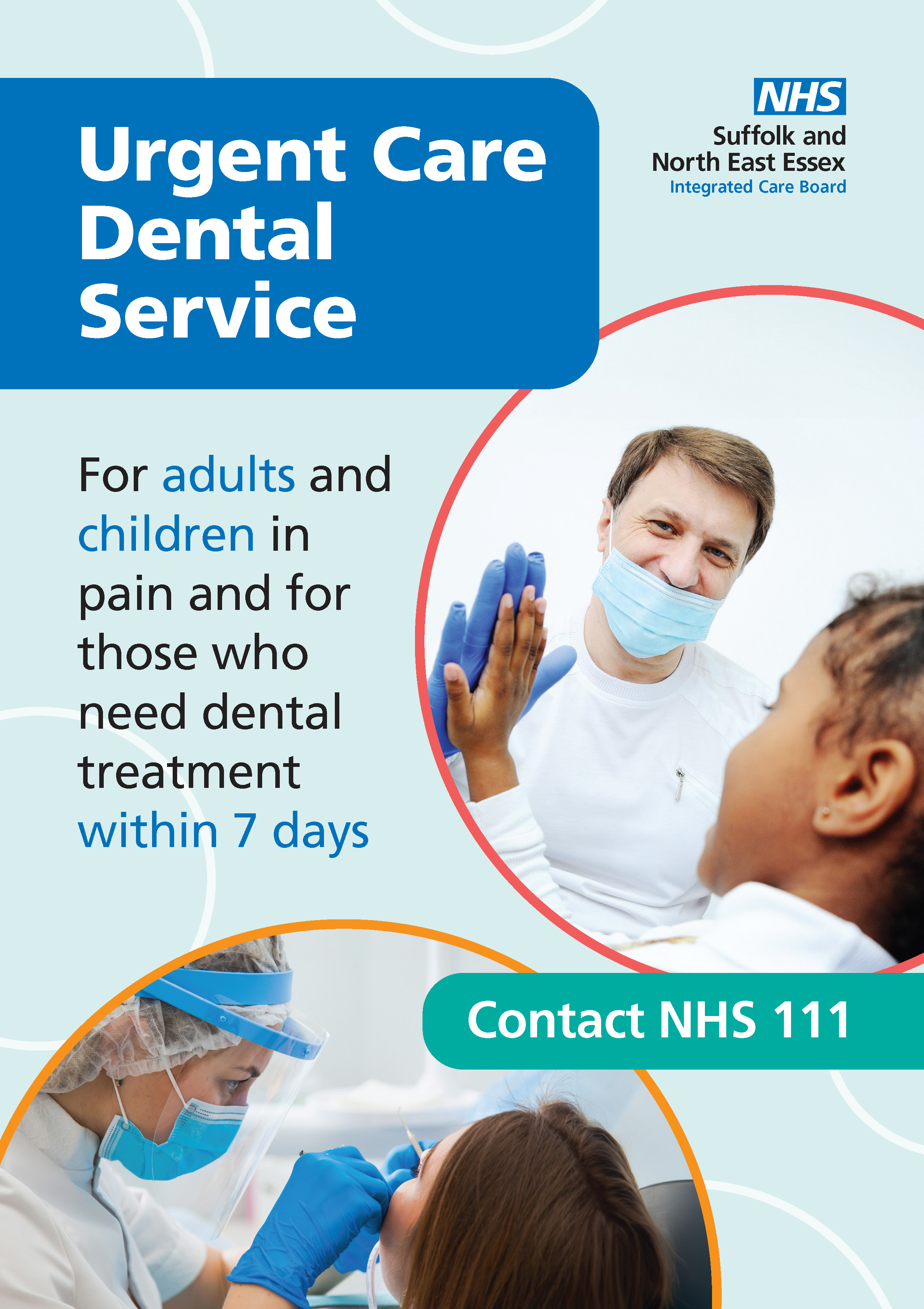 Urgent Care Dental Service Contact 111 poster